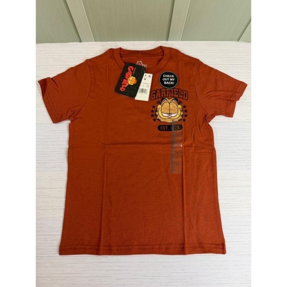 Garfield Nickelodeon Kids Boys Graphic T-Shirt Orange Basketball Size M 8-10 NWT